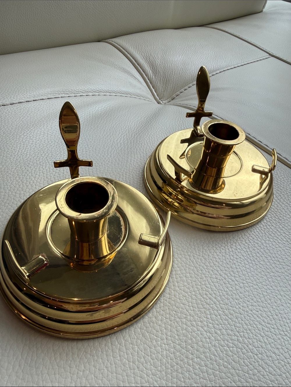 PartyLite Polished Gold Brass Candle Holders Set of 2